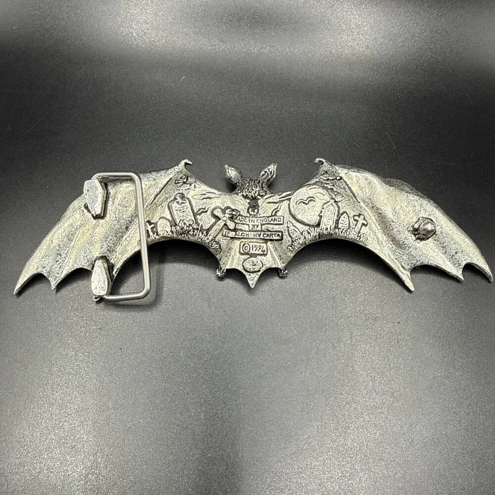 VINTAGE 1994 THE ALCHEMY CARTA BIKER BAT GOTHIC BELT BUCKLE MADE IN ENGLAND